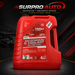 Refrigerante Wollef Antifreezer & Coolant Rojo Galon